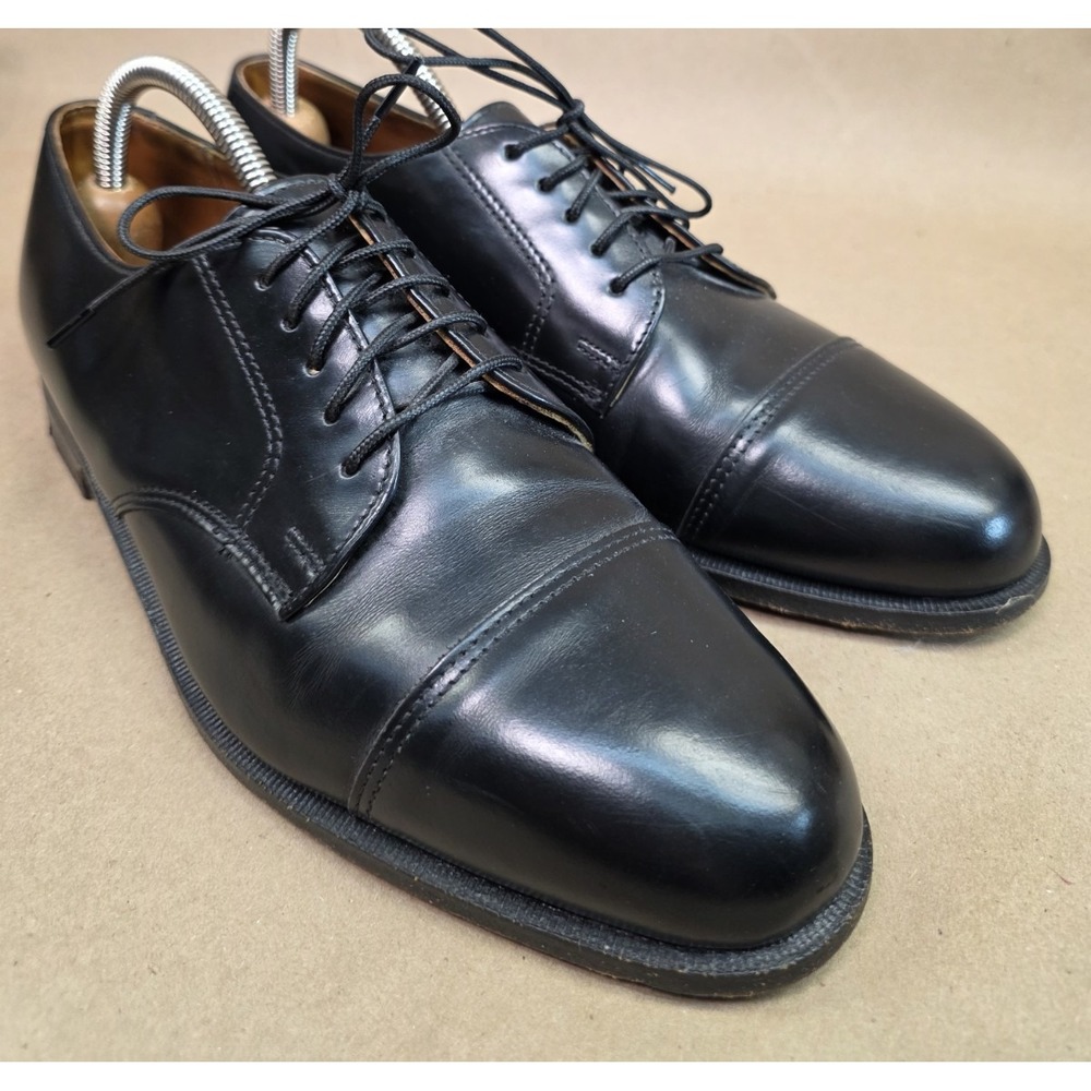 Cole Haan (Sz 9 D) Made in USA Black Leather Cap Toe Derby Dress Shoes